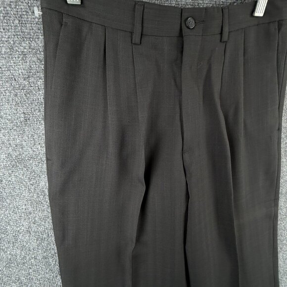 NWT Claiborne Pleated Pants Charcoal Gray 32x32 Stretch Waistband Herringbone - Picture 2 of 13